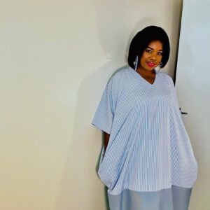 Stripe and Plain Kaftan